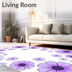Lavender Floral Scatter Garden Rug
