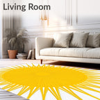 Radiant Yellow Sunburst Rays Rug