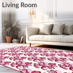 Fuchsia Abstract Floral Repeating Medallion Rug