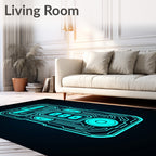 Neon Circuit Board Tech Rug