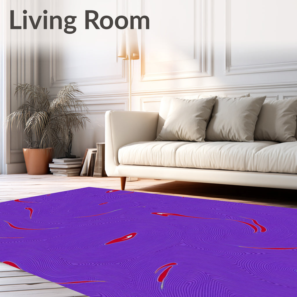 Vibrant Purple Red Swirl Abstract Rug