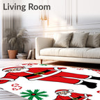 Cheery Santa Claus Christmas Holiday Rug
