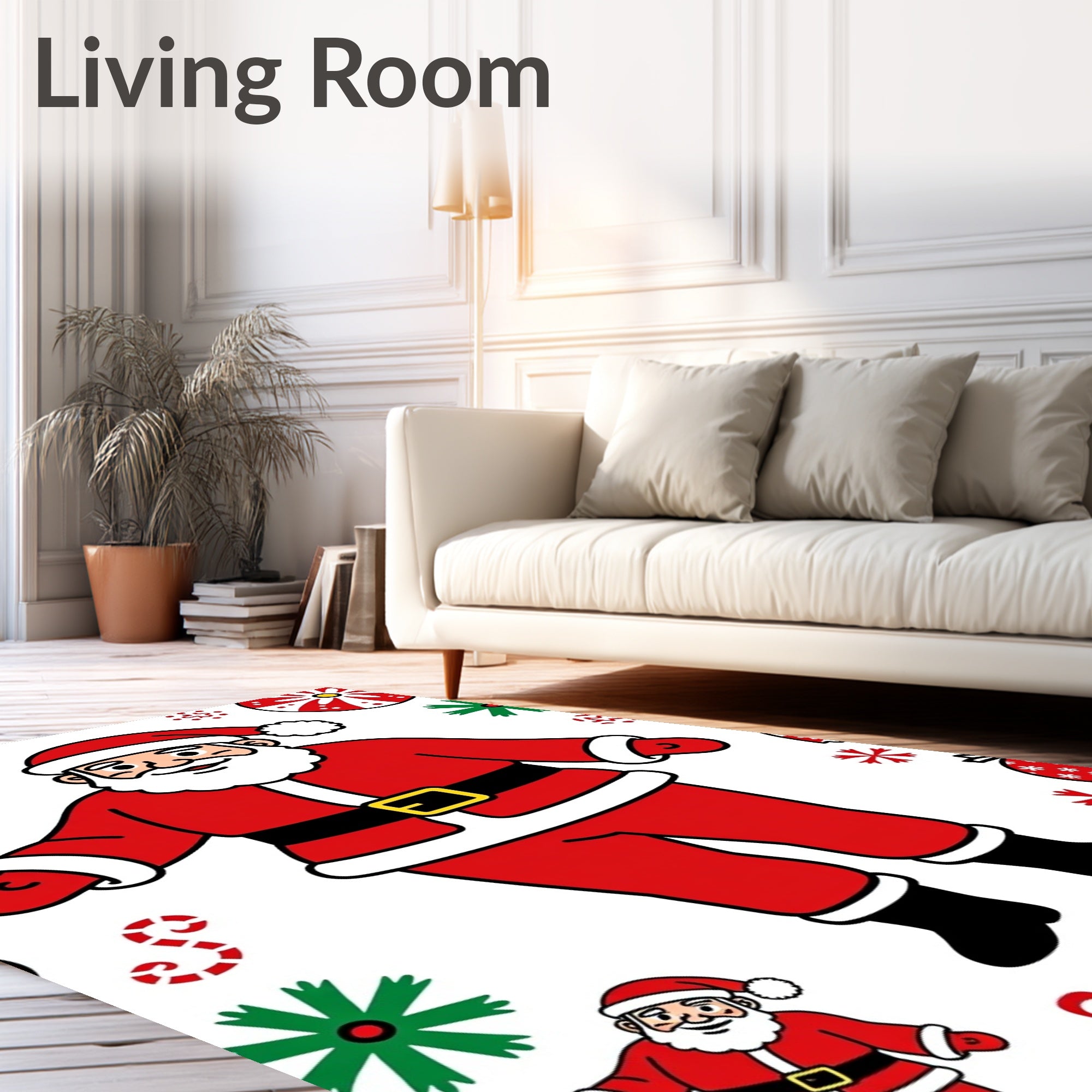 Cheery Santa Claus Christmas Holiday Rug