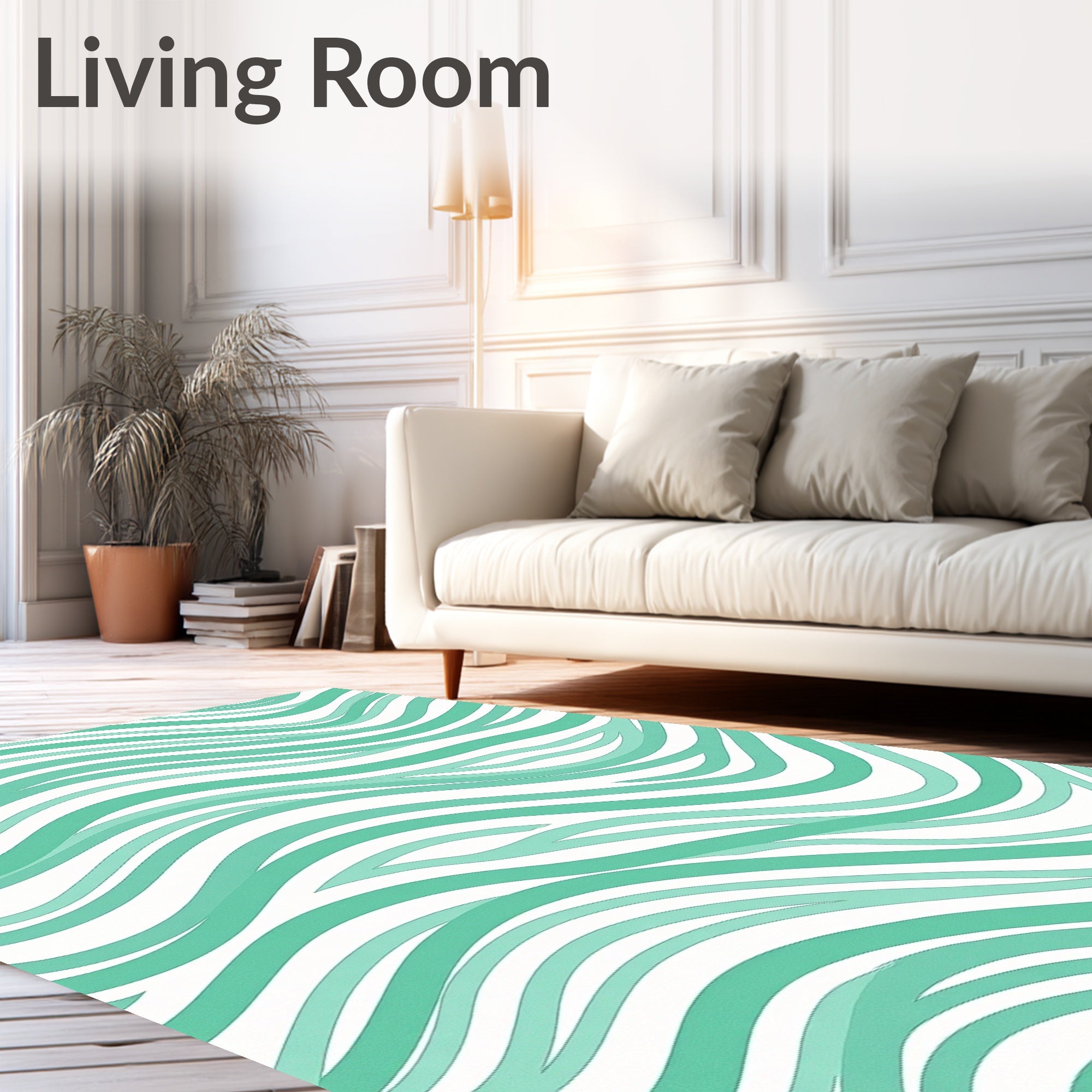 Ocean Wave Curved Lines Rug