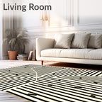 Black Gold Graphic Stripe Starburst Rug