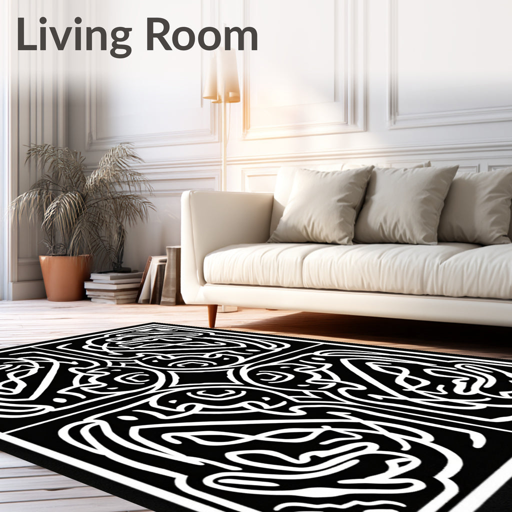 Black And White Celtic Knot Rug