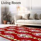 Crimson Floral Medallion with Gold Accents Rug