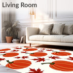 Cozy Orange Pumpkin Maple Leaf Scatter Rug