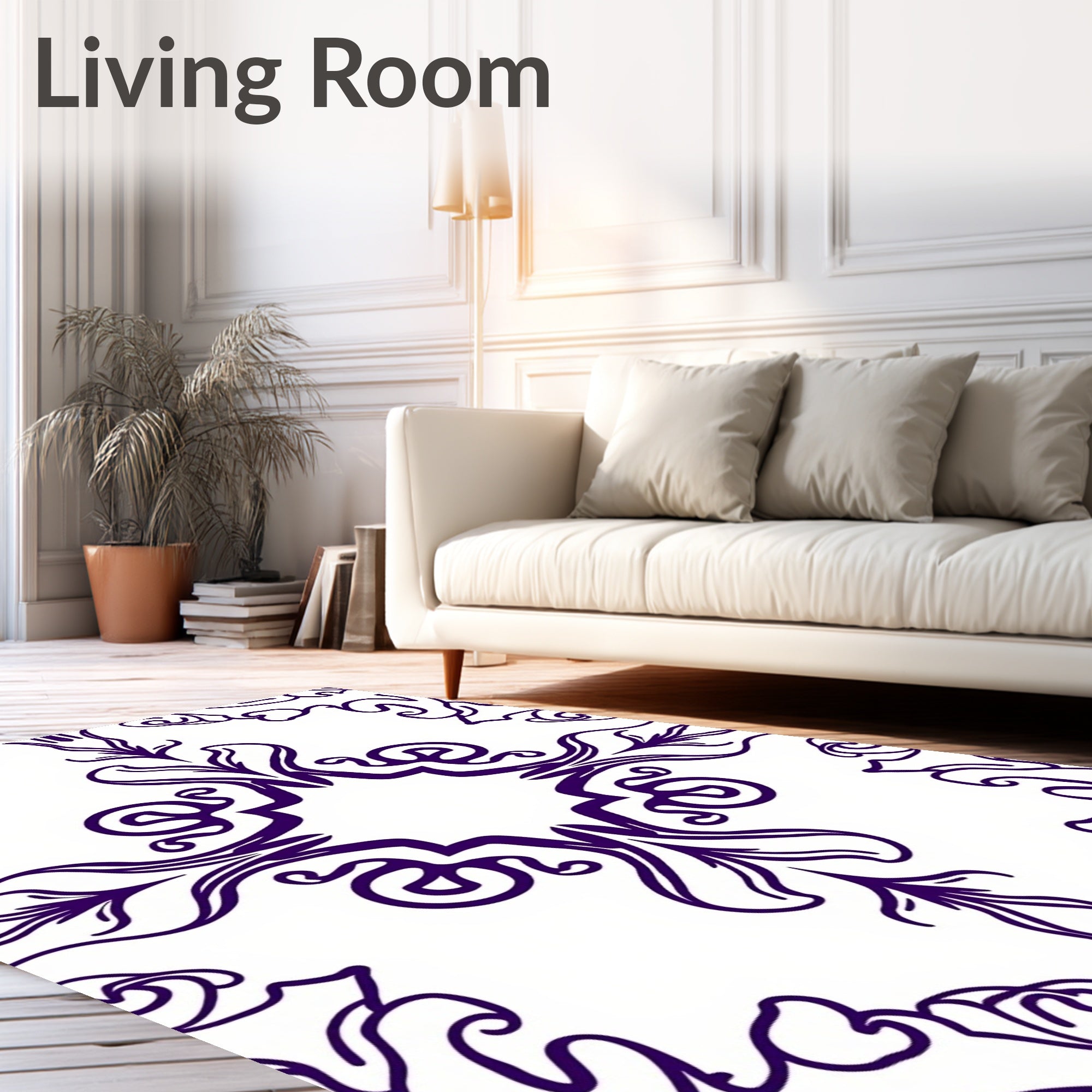 Deep Purple Flourish Medallion Rug