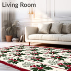 Vintage Holly Berry Garland Repeat Rug