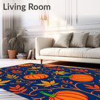 Autumn Pumpkin Leaf Medley Rug