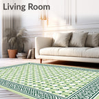 Pale Green White Celtic Knot Rug
