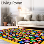Colorful Bingo Balls Collage Rug