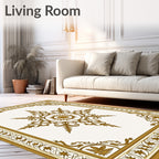 Golden Medallion Sunburst Border Rug