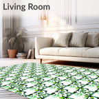Emerald Green Vine Lattice Rug