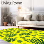 Green Leafy Palm Tropics Rug