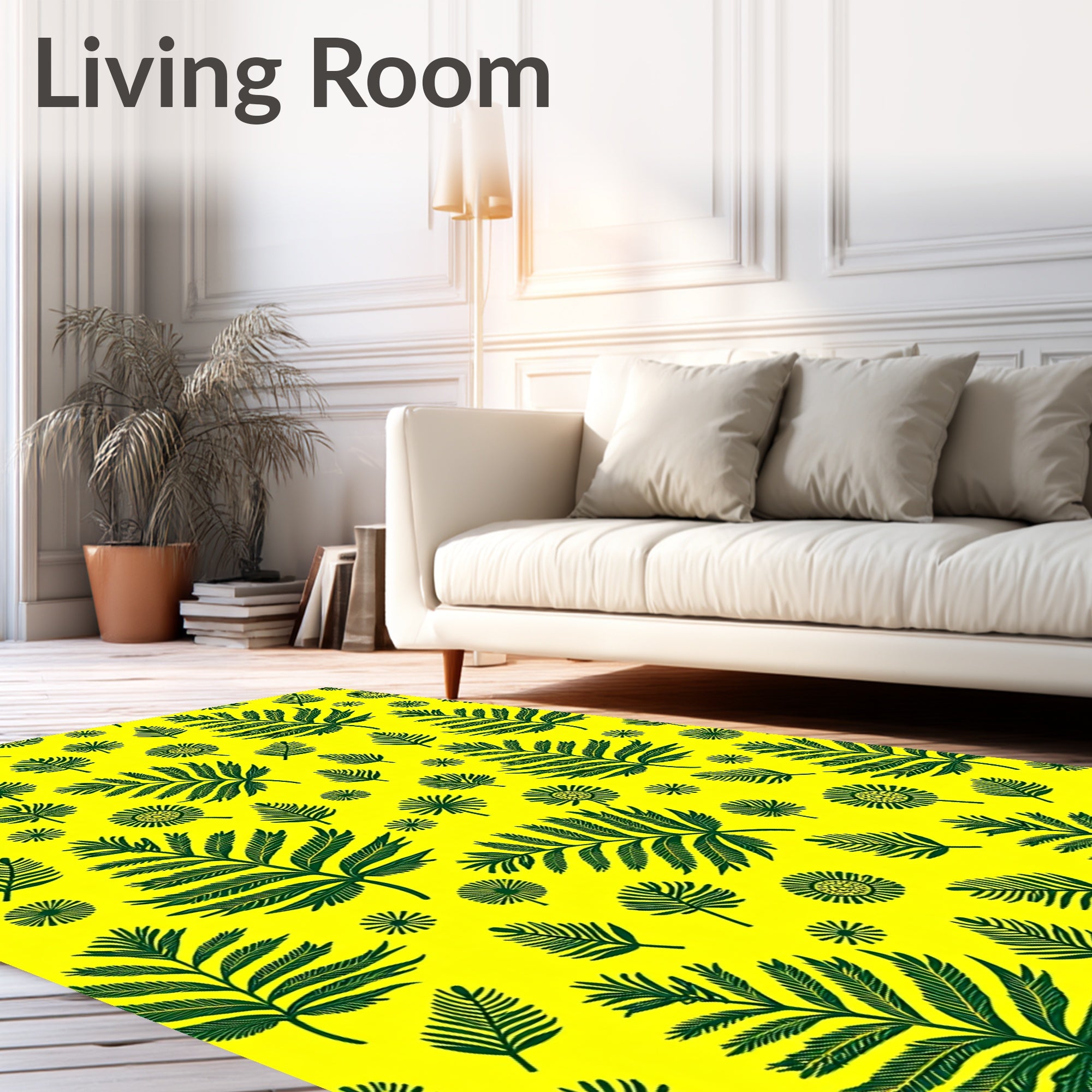 Green Leafy Palm Tropics Rug