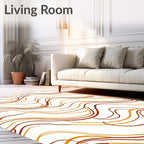 Warm Tones Wavy Lines Rug