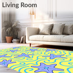 Whimsical Purple Starfish Water Rug