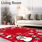 Charming Snowman Flower Frame Rug