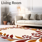 Autumn Fig Leaf Berry Wreath Rug