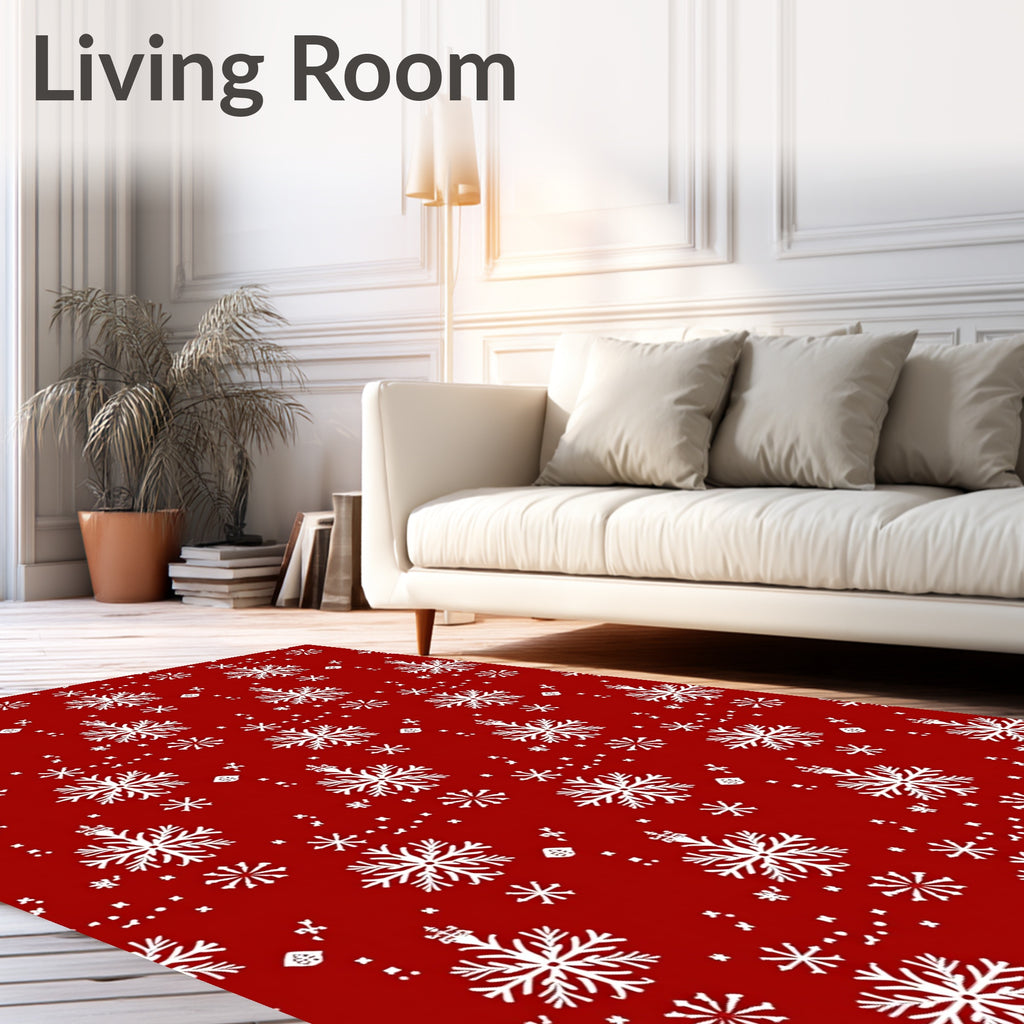 Winter Wonderland Snowflake Cluster Rug