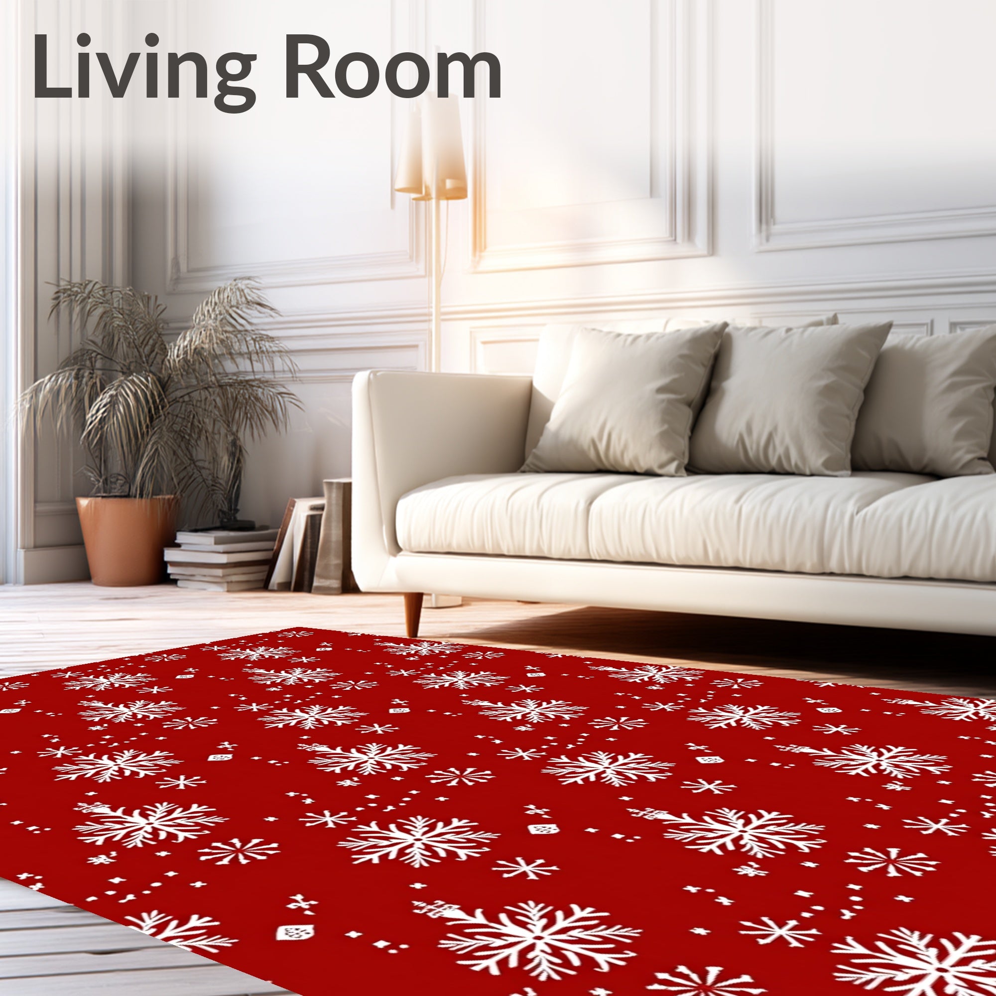 Winter Wonderland Snowflake Cluster Rug