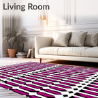Vibrant Magenta Repeating Vertical Chain Rug