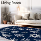 Snowflake Pine Forest Navy Rug