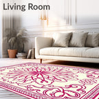 Crimson Medallion Garden Border Rug