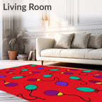 Jubilant Red String Lights Rug