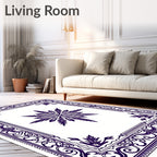 Deep Indigo Starburst Border Rug