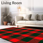 Classic Red Buffalo Check Plaid Rug
