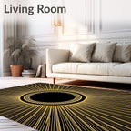 Golden Sunburst Art Deco Rug