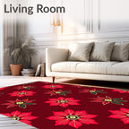 Crimson Floral Medallion Rug