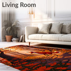 Orange Fox Autumn Forest Path Rug