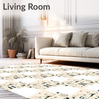 Abstract Face Line Art Overlay Rug
