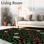 Holiday Green Pine Cone Berry Rug