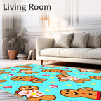 Cheerful Gingerbread Man Starry Medley Rug