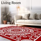 Crimson Medallion Swirl Rug