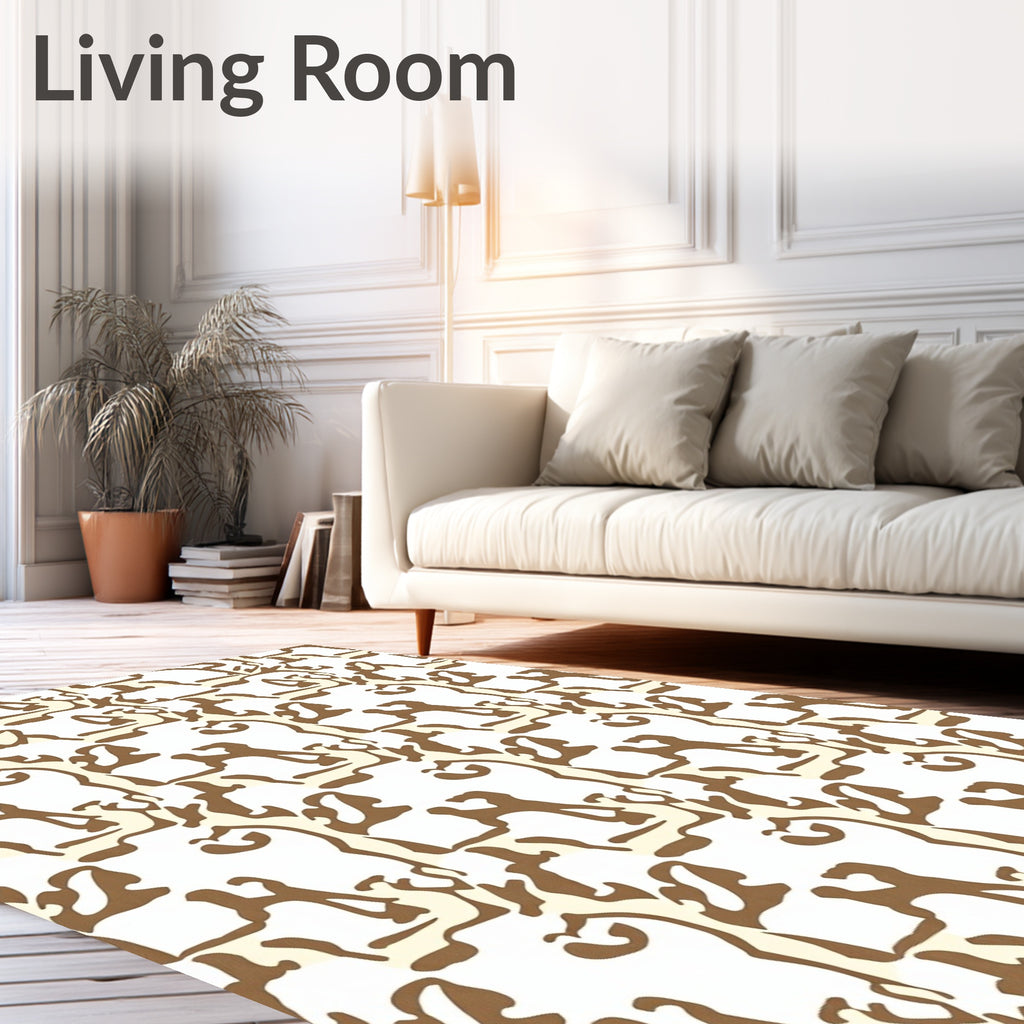 Brown and Cream Organic Camouflage Rug