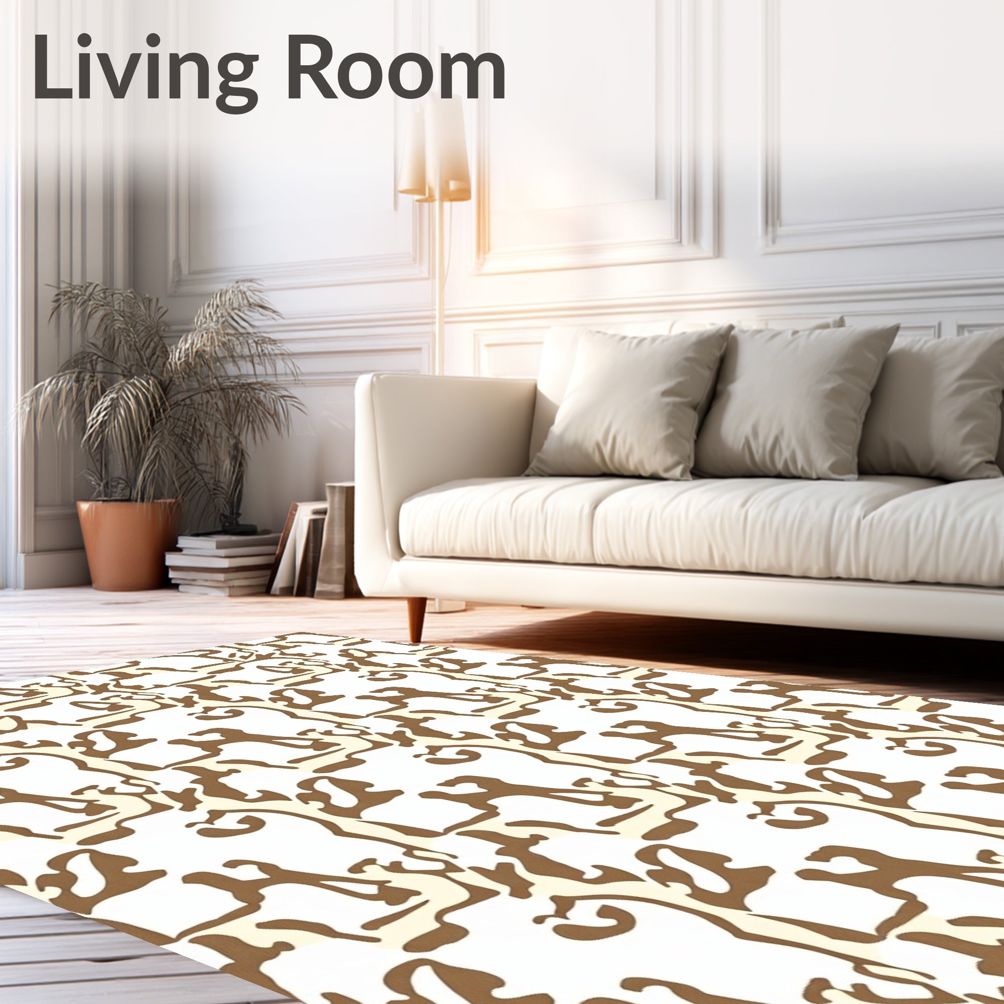 Brown and Cream Organic Camouflage Rug