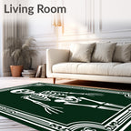 Dark Green White Skeleton Emblem Rug