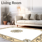 Art Nouveau Golden Floral Border Rug