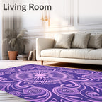 Amethyst Floral Swirl Medallion Rug