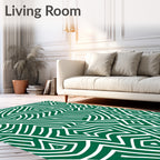 Emerald Green Interlocking Maze Rug