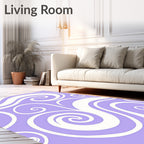 Lavender Cream Swirl Ribbon Rug