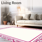 Magenta Floral Vine Symmetry Rectangular Rug