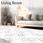 Angular Futuristic Face Outline Rug