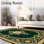 Emerald Gold Renaissance Floral Medallion Rug